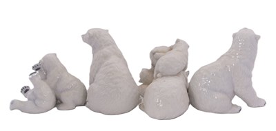 Lot 8 - A group of four Polar Bears two with cubs,...