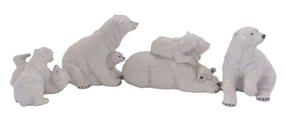 Lot 8 - A group of four Polar Bears two with cubs,...