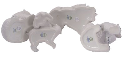 Lot 8 - A group of four Polar Bears two with cubs,...