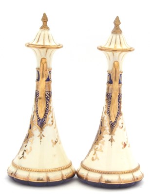 Lot 12 - A fine pair of Wedgewood vases of tapered form...