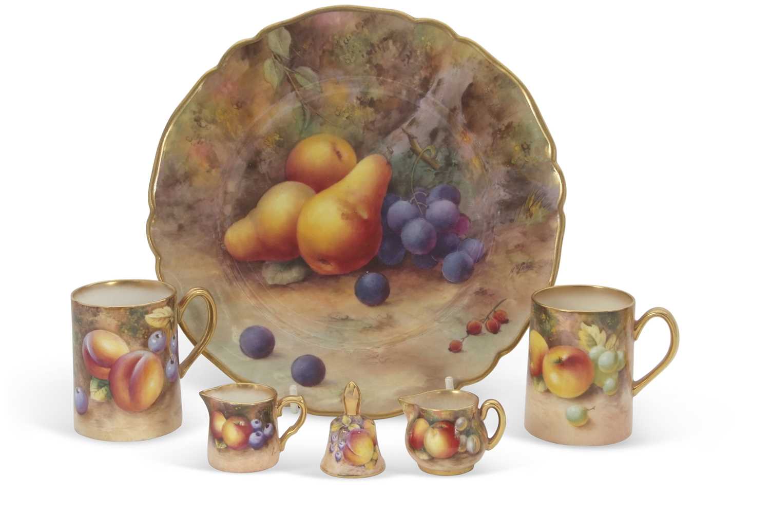 Lot 28 - A Royal Worcester fruit plate decorated with...