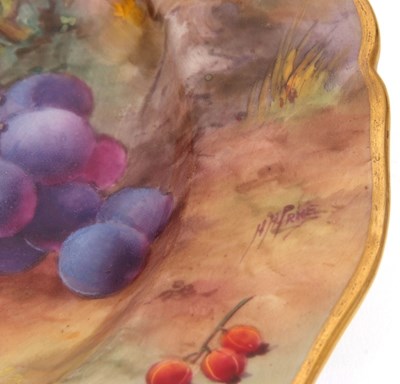 Lot 28 - A Royal Worcester fruit plate decorated with...