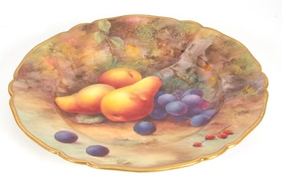 Lot 28 - A Royal Worcester fruit plate decorated with...