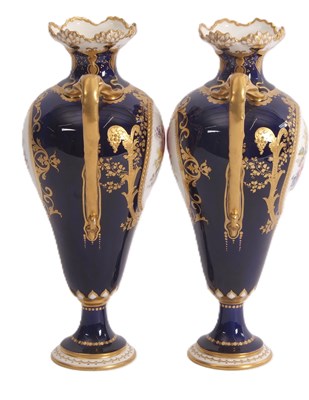 Lot 32 - A pair of Royal Crown Derby vases with gilt...