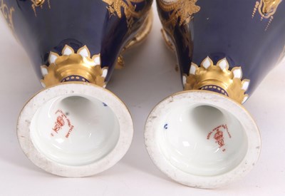 Lot 32 - A pair of Royal Crown Derby vases with gilt...
