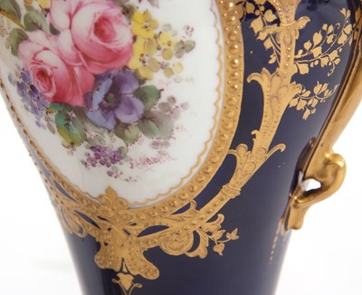 Lot 32 - A pair of Royal Crown Derby vases with gilt...