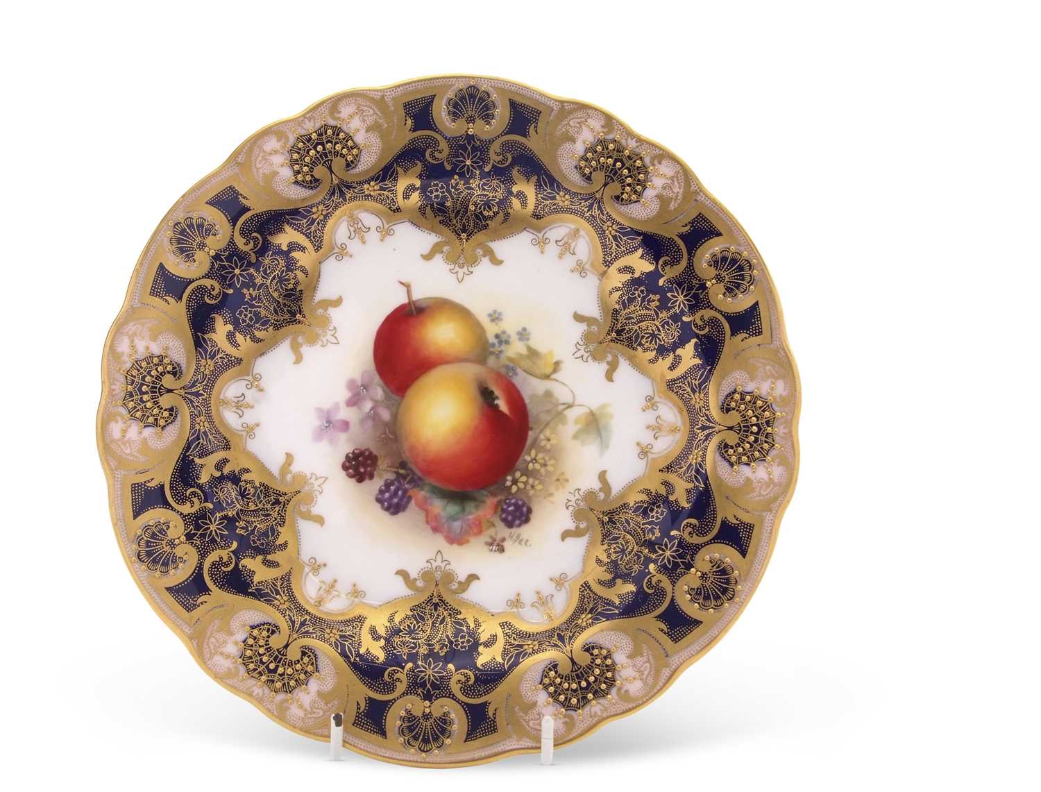 Lot 33 - A fine Royal Worcester cabinet plate painted...