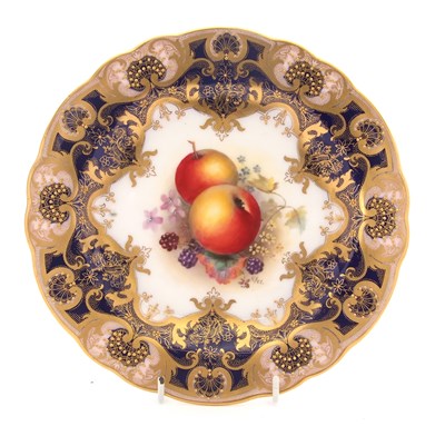 Lot 33 - A fine Royal Worcester cabinet plate painted...