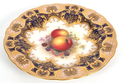 Lot 33 - A fine Royal Worcester cabinet plate painted...