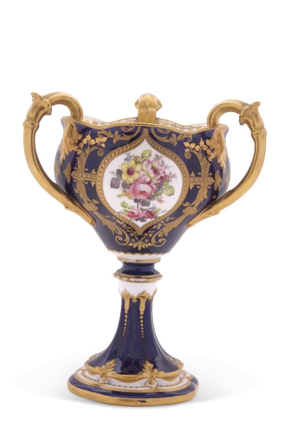 Lot 34 - A large Royal Crown Derby chalice type vase...