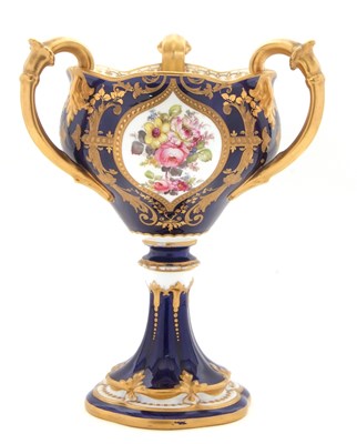 Lot 34 - A large Royal Crown Derby chalice type vase...