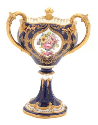 Lot 34 - A large Royal Crown Derby chalice type vase...