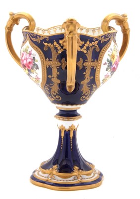 Lot 34 - A large Royal Crown Derby chalice type vase...