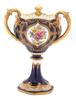 Lot 34 - A large Royal Crown Derby chalice type vase...