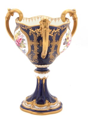 Lot 34 - A large Royal Crown Derby chalice type vase...