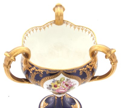 Lot 34 - A large Royal Crown Derby chalice type vase...