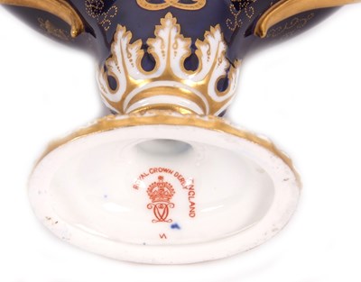 Lot 35 - A small Royal Crown Derby vase with gilt...