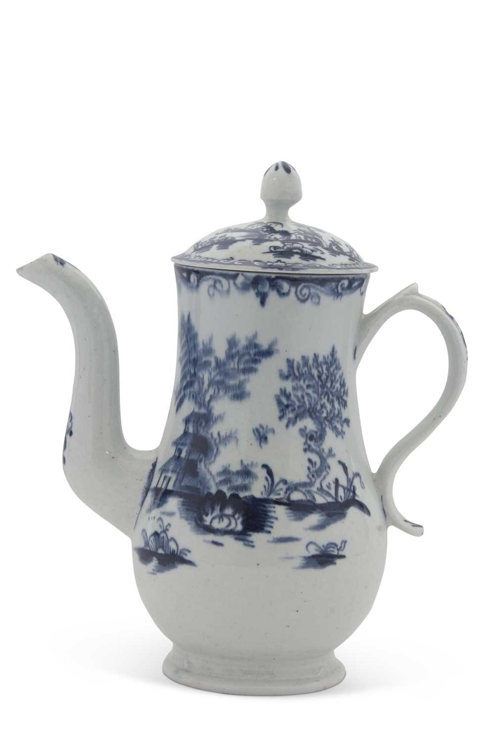 Lot 52 - An early Lowestoft porcelain coffee pot and...