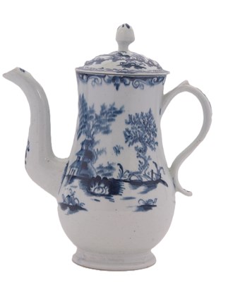 Lot 52 - An early Lowestoft porcelain coffee pot and...