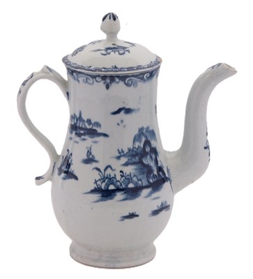 Lot 52 - An early Lowestoft porcelain coffee pot and...