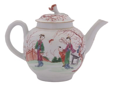 Lot 54 - An early Worcester porcelain teapot and cover,...