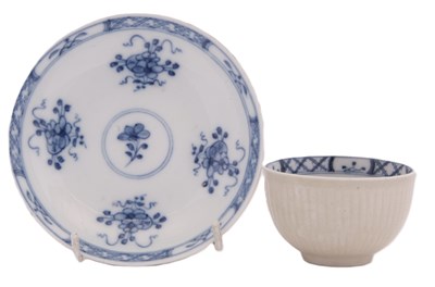 Lot 59 - A Meissen cup and saucer of ribbed form with...