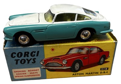 Lot 60 - A boxed Corgi 218 Aston Martin DB4 in teal and...