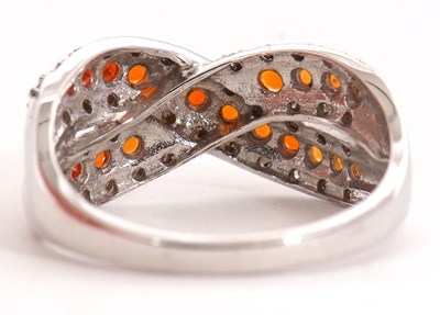 Lot 12 - A 9ct fire opal and diamond ring, set with a...