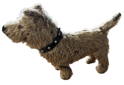 Lot 278 - A vintage stuffed dog toy with studded collar
