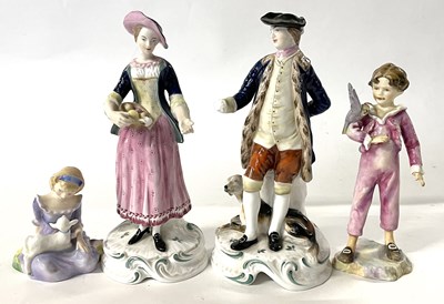 Lot 310 - A pair of Spode Chelsea style figures together...