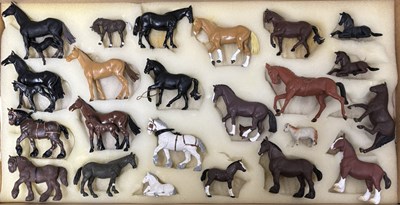 Lot 205 - A collection of vintage Britains plastic horse...