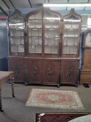 Lot 532 - A substantial satinwood break front side...