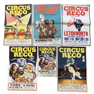 Lot 299 - A group of 6 vintage Circus Reco advertising...