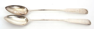 Lot 13 - A pair of George III Scottish fiddle pattern...