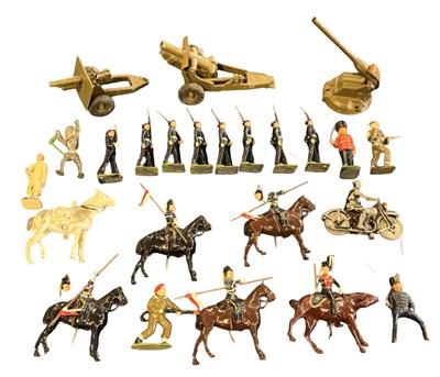 Lot 213 - A collection of various die-cast cavalry, guns...