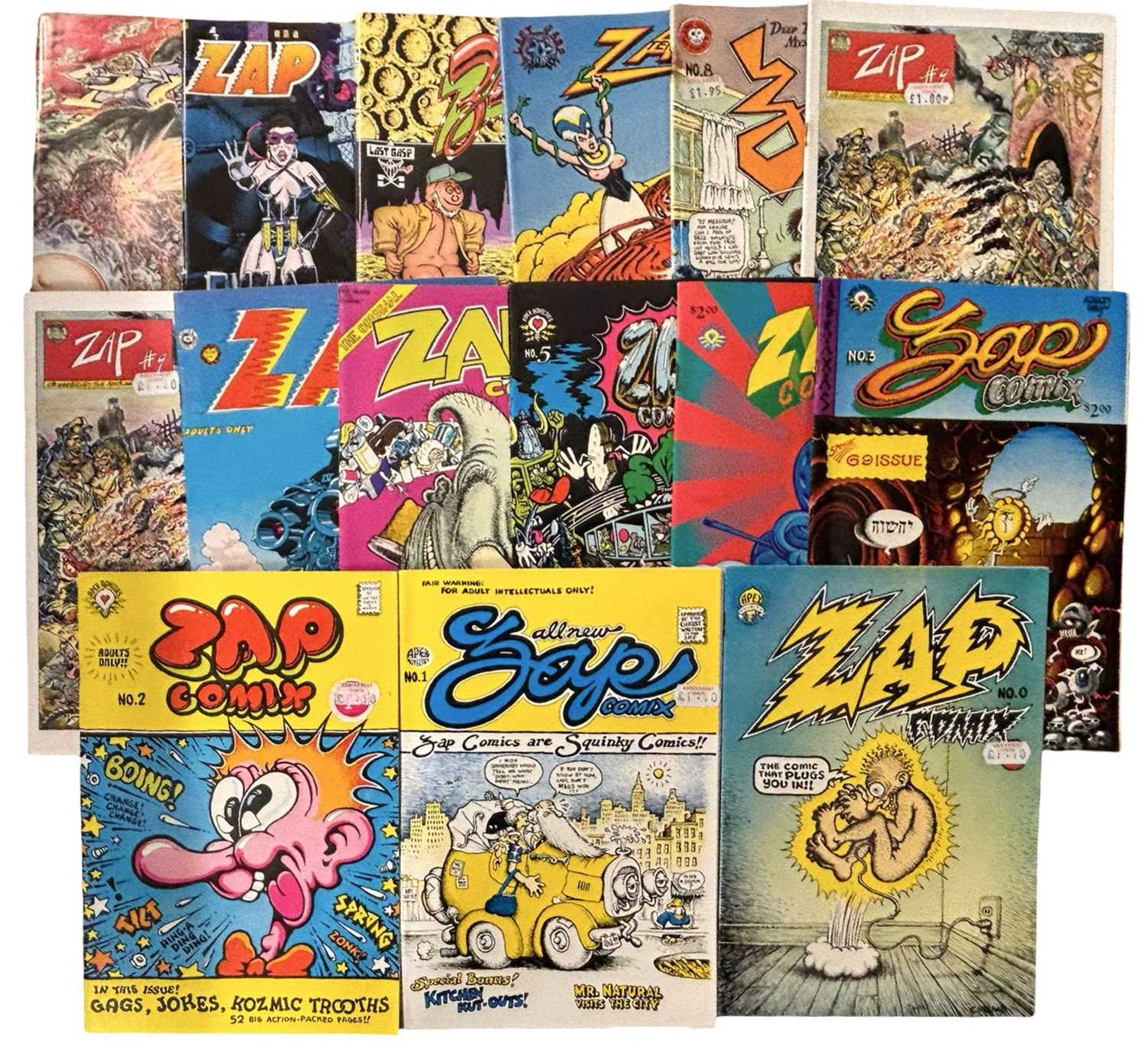 Lot 70 - ZAP COMIX [Apex], issues 0-8, 9 (x2), 10-12,14