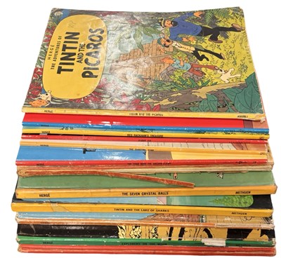 Lot 77 - A collection of various Tintin books, to...