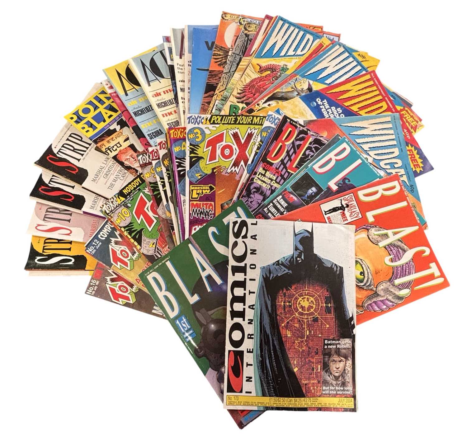 Lot 50 - ONE BOX: Various comics to include TOXIC;...