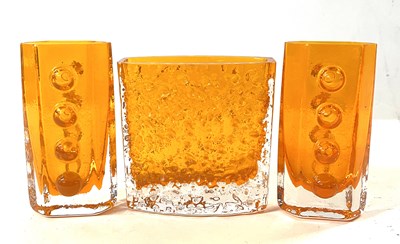 Lot 239 - Pair of Whitefriars Tangerine Coloured Vases