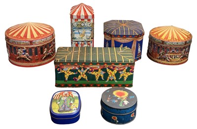 Lot 329 - A collection of various circus-themed tins