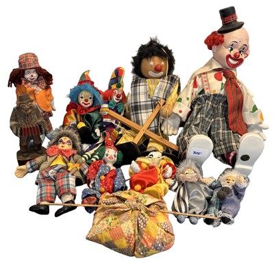 Lot 331 - A group of various clown figures and puppets