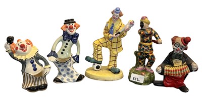 Lot 348 - A group of ceramic clown figures, to include a...