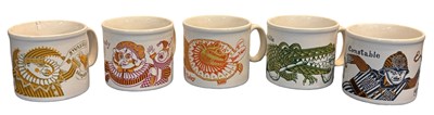 Lot 369 - A collection of Staffordshire Punch and Judy mugs