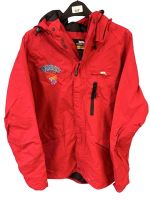 Lot 410 - A Tom Duffy's circus red windbreaker jacket