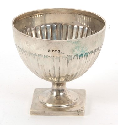 Lot 1 - A George V pedestal bowl having half fluted...
