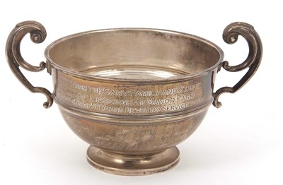Lot 2 - A George V silver twin handled pedestal bowl...