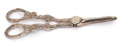 Lot 40 - A pair of Victorian silver grape scissors...