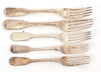 Lot 43 - A group of three Georgian silver forks...