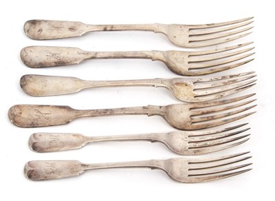 Lot 44 - Mixed Lot: A pair of Victorian fiddle pattern...