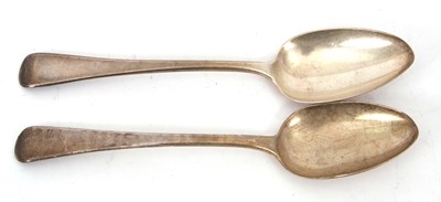 Lot 59 - Two Georgian silver serving spoons, hallmarked...